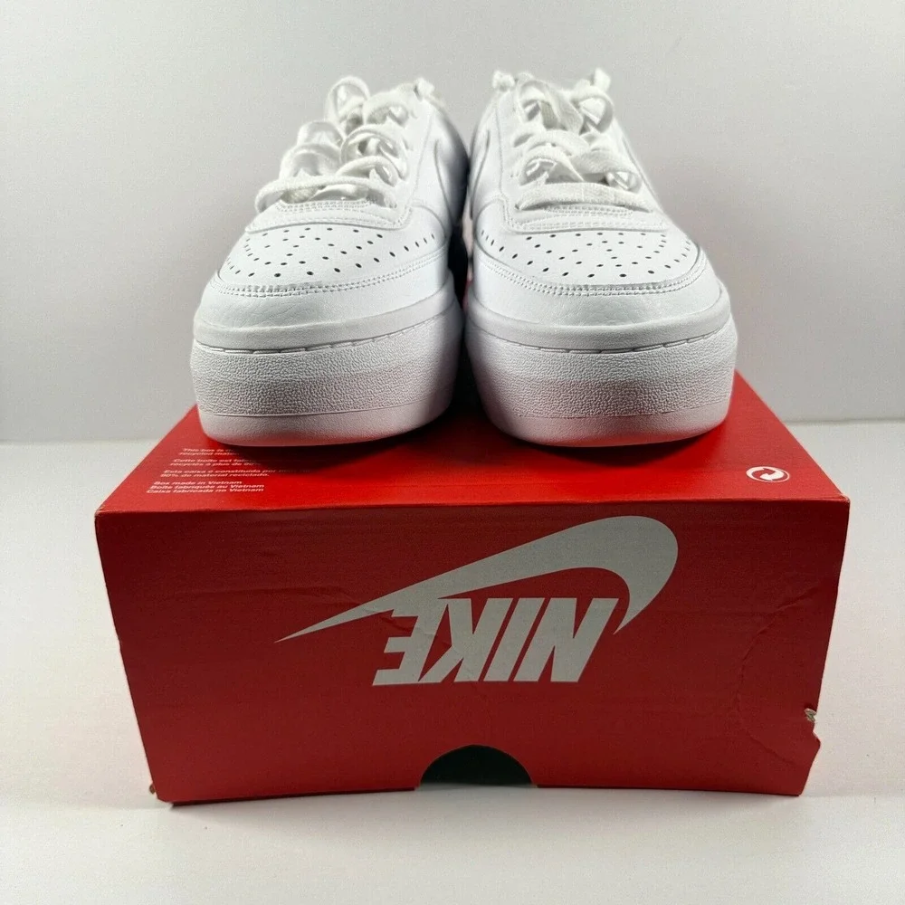 Nike Women's Court Vision Alta Platform Shoes 10 White DM0113-100 - NO LID